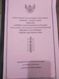 PERATURAN KALURAHAN GENJAHAN NOMOR 1 TAHUN 2022 TENTANG LAPORAN PERTANGGUNGJAWABAN REALISASI APBKAL 